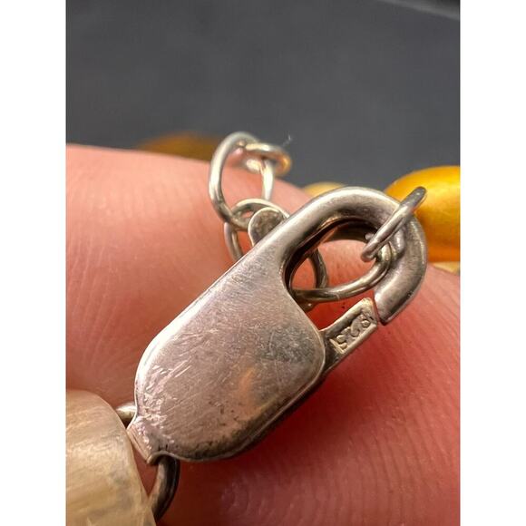 NEW freshwater pearl and bronzite necklace with sterling silver clasp - Picture 4 of 11